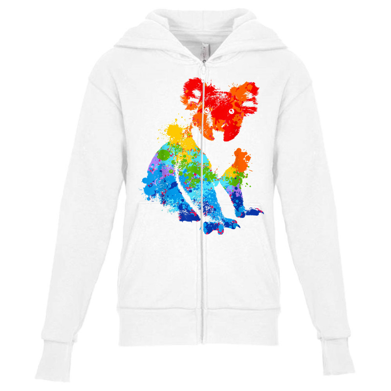 Splattering Paint Koala Drip Painting Koala T Shirt Youth Zipper Hoodie | Artistshot