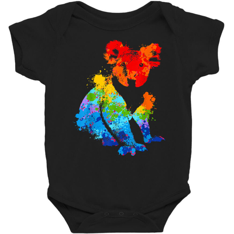 Splattering Paint Koala Drip Painting Koala T Shirt Baby Bodysuit | Artistshot