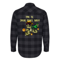 Vintage Design Illustration - Time To Spend Money Flannel Shirt | Artistshot