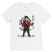 Anime Luffy Strawhat Streetwear Onepiece V-neck Tee | Artistshot