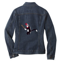 Minimalist Cat In The Hat Baseball Ladies Denim Jacket | Artistshot