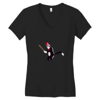 Minimalist Cat In The Hat Baseball Women's V-neck T-shirt | Artistshot