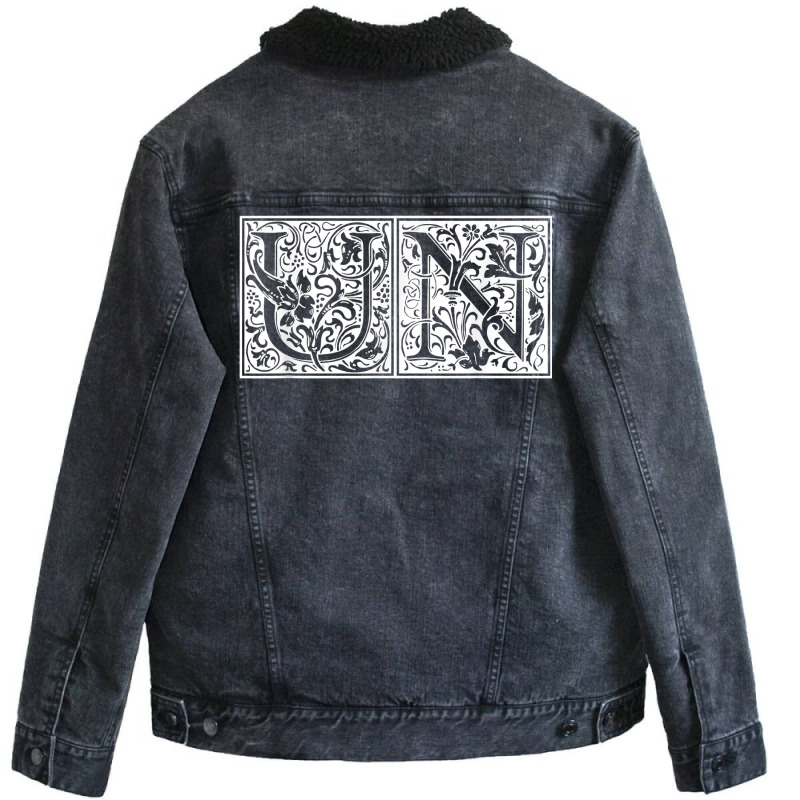 Un   Initials U N Name Surname Onomastics Onomatology T Shirt Unisex Sherpa-Lined Denim Jacket by sheritl9tl | Artistshot