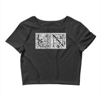 Un   Initials U N Name Surname Onomastics Onomatology T Shirt Crop Top | Artistshot