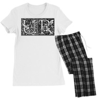 Ur   Initials U R Name Surname Onomastics Onomatology T Shirt Women's Pajamas Set | Artistshot