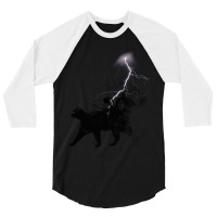 Black Cat Lightning And Metal 3/4 Sleeve Shirt | Artistshot