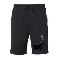 Black Cat Lightning And Metal Fleece Short | Artistshot