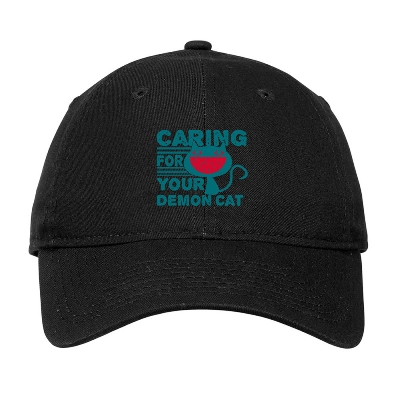 Caring For Your Demon Cat Cat Lightning Adjustable Cap by CAMMIGRAHAM | Artistshot