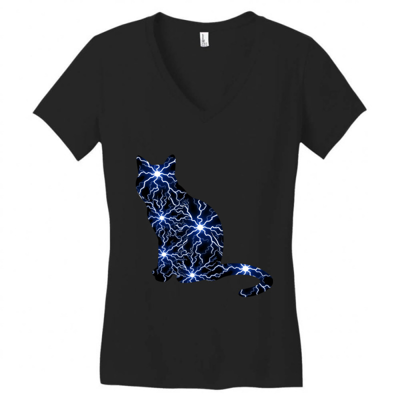 Cat Lightning Women's V-Neck T-Shirt by CAMMIGRAHAM | Artistshot