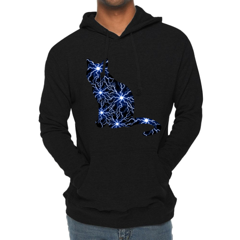 Cat Lightning Lightweight Hoodie | Artistshot