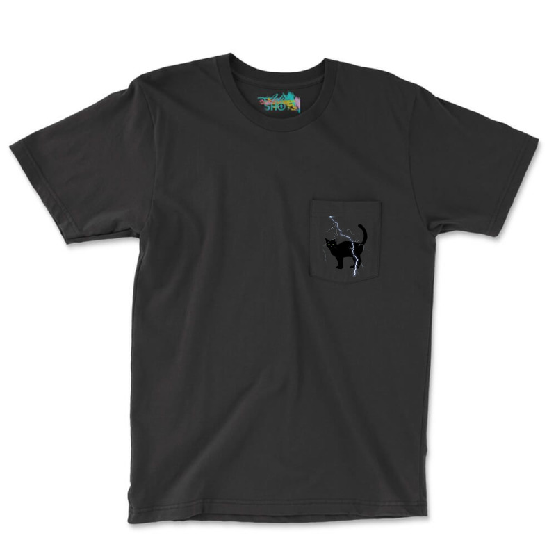 Cat Lightning Pocket T-shirt | Artistshot