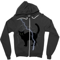 Cat Lightning Zipper Hoodie | Artistshot