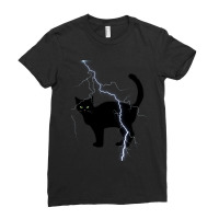 Cat Lightning Ladies Fitted T-shirt | Artistshot