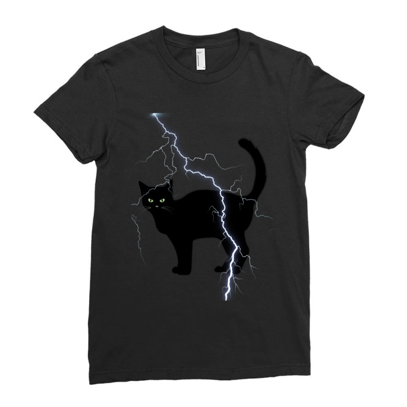 Cat Lightning Ladies Fitted T-Shirt by CAMMIGRAHAM | Artistshot