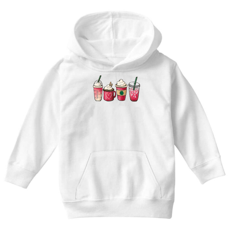 Valentine Coffee Heart Iced Coffee Lover Valentine's Day T Shirt Youth Hoodie by darrene68stu | Artistshot