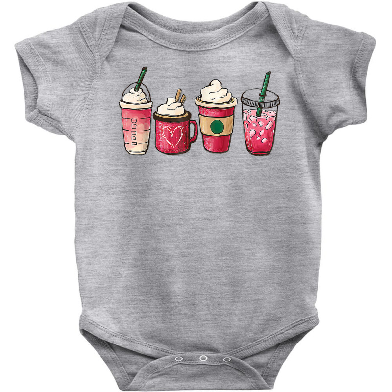 Valentine Coffee Heart Iced Coffee Lover Valentine's Day T Shirt Baby Bodysuit by darrene68stu | Artistshot