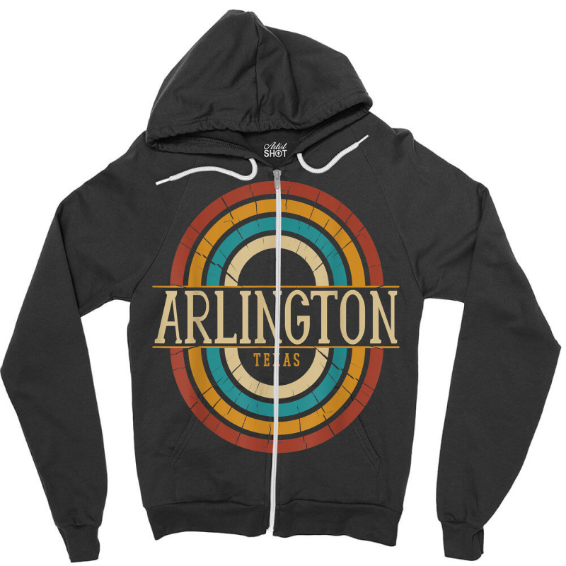 Vintage Retro Arlington Texas Tx Women Men Souvenirs T Shirt Zipper Hoodie by calvinittgos | Artistshot