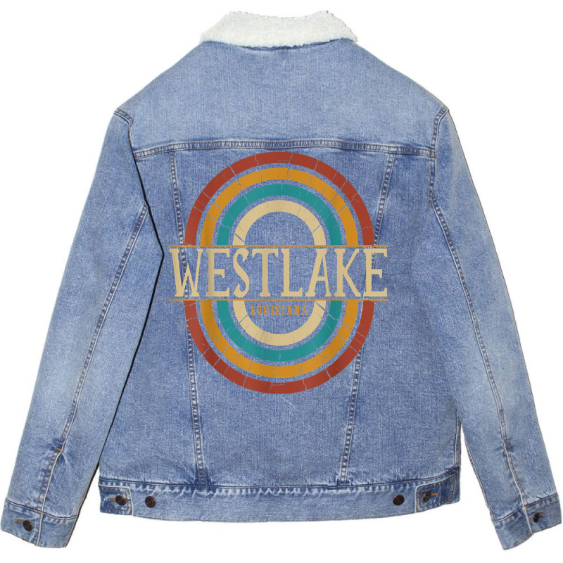 Vintage Retro Westlake Louisiana La Women Men Souvenirs T Shirt Unisex Sherpa-Lined Denim Jacket by hyong5i4 | Artistshot