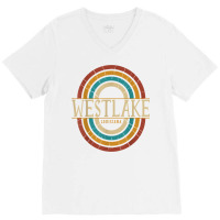 Vintage Retro Westlake Louisiana La Women Men Souvenirs T Shirt V-neck Tee | Artistshot