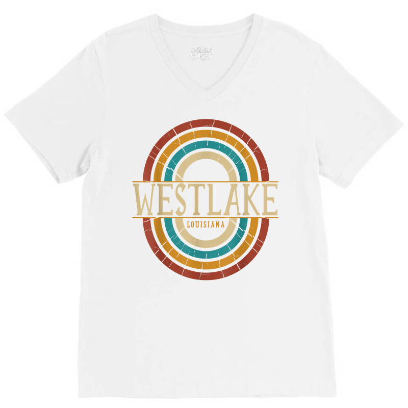 Vintage Retro Westlake Louisiana La Women Men Souvenirs T Shirt V-Neck Tee by hyong5i4 | Artistshot