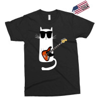 Funny Cat Wearing Sunglasses Playing Bass Guitar Exclusive T-shirt | Artistshot