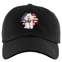 Poodle Lover Dog Sunflower American Flag Standard Poodle Dog Lover 190 Kids Cap | Artistshot