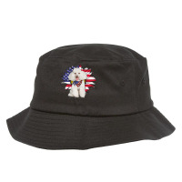 Poodle Lover Dog Sunflower American Flag Standard Poodle Dog Lover 190 Bucket Hat | Artistshot