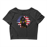 Poodle Lover Dog Sunflower American Flag Standard Poodle Dog Lovers 15 Crop Top | Artistshot