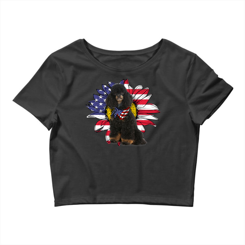 Poodle Lover Dog Sunflower American Flag Standard Poodle Dog Lovers 15 Crop Top by SCOTTALLENZ | Artistshot