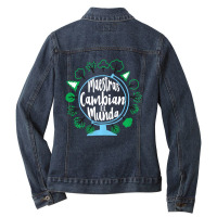 Limited Edition Earth Day Spanish Teacher Maestra Espanol Saying Ladies Denim Jacket | Artistshot