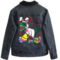 Hot Trend Easer Rex Dinosaur Kids Boys Bunny Baske Eggs Unisex Sherpa-lined Denim Jacket | Artistshot