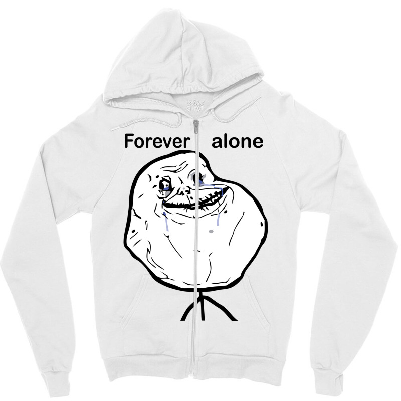 Troll Forever Alone Cool Vector Design Zipper Hoodie | Artistshot