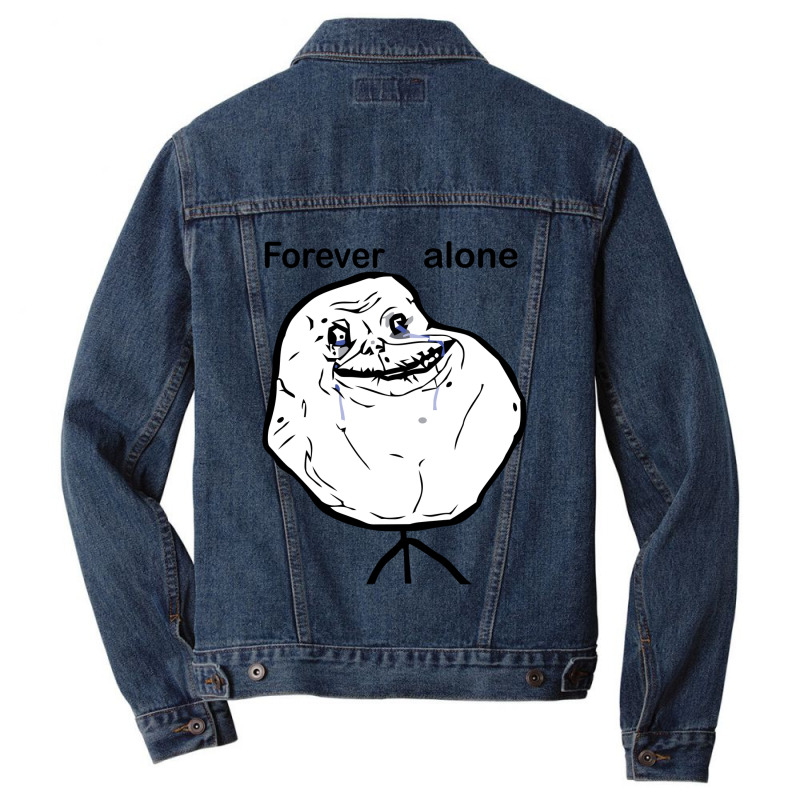 Troll Forever Alone Cool Vector Design Men Denim Jacket | Artistshot