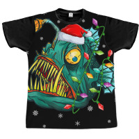 Anglerfish Xmas Lighting Reindeer Hat Anglerfish Christmas T Shirt Graphic T-shirt | Artistshot