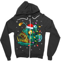 Anglerfish Xmas Lighting Reindeer Hat Anglerfish Christmas T Shirt Zipper Hoodie | Artistshot