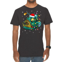 Anglerfish Xmas Lighting Reindeer Hat Anglerfish Christmas T Shirt Vintage T-shirt | Artistshot