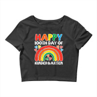 Trending Happy 100th Day Of Kindergarten Rainbow 100 Days Teacher Kid Crop Top | Artistshot