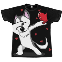 Funny Dabbing Husky Heart Valentine S Day Gift Boys Girls Graphic T-shirt | Artistshot