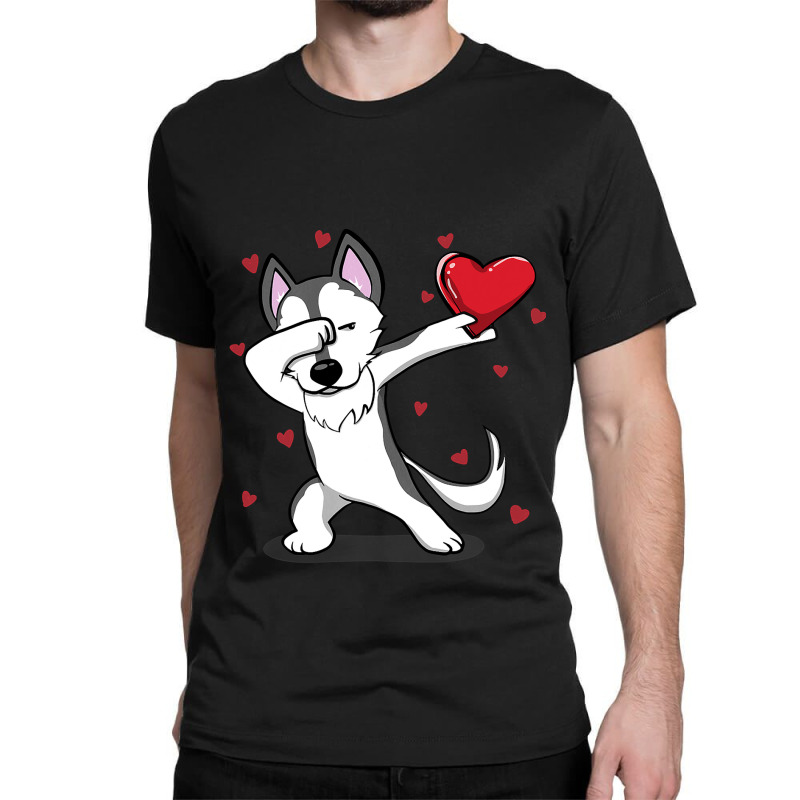 Funny Dabbing Husky Heart Valentine S Day Gift Boys Girls Classic T-shirt | Artistshot