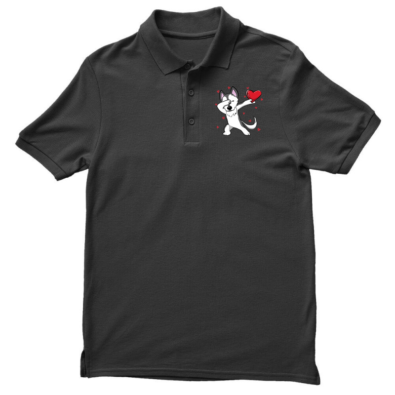 Funny Dabbing Husky Heart Valentine S Day Gift Boys Girls Men's Polo Shirt | Artistshot