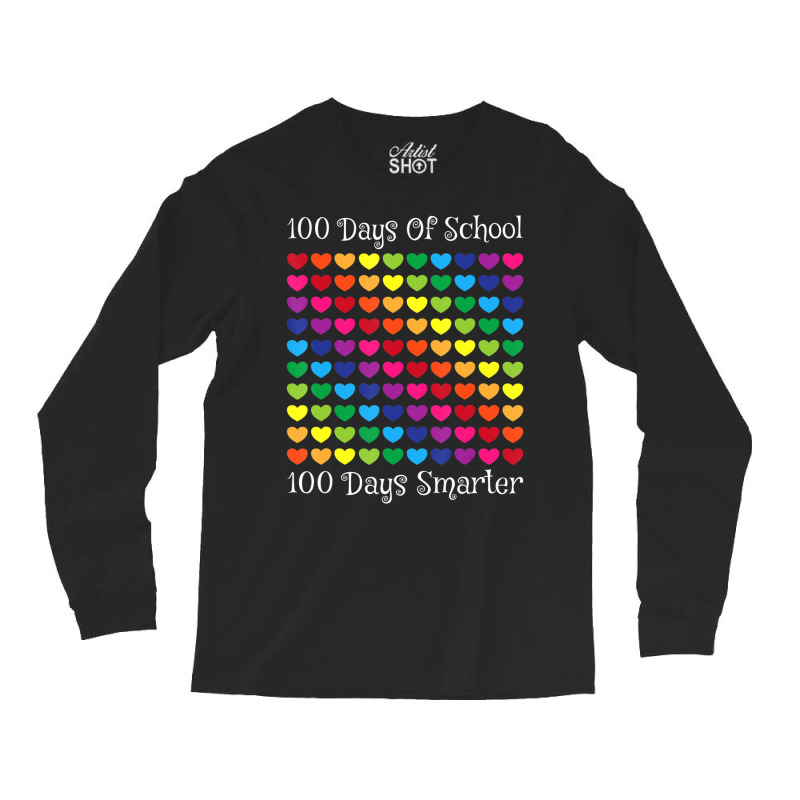 Limited Edition 100 Days Of School 100 Days Smarter Heart Love Boy Gir Long Sleeve Shirts by Ricarda Petrie | Artistshot