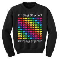 Limited Edition 100 Days Of School 100 Days Smarter Heart Love Boy Gir Youth Sweatshirt | Artistshot