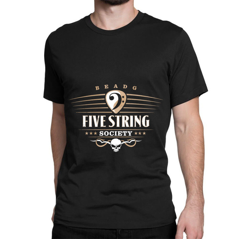 Five String Society For 5 String Bass Guitar Players Pullover Classic T-shirt by larrylarry | Artistshot