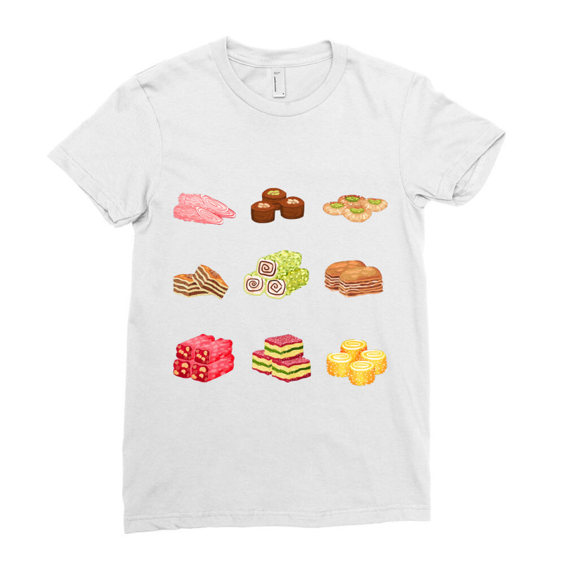 Assorted Arabian Sweets  Arabic Sweets Ladies Fitted T-Shirt by tomjerrycrush39 | Artistshot