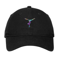 Girl Gymnastics Handstand Watercolor Silhouette Adjustable Cap | Artistshot