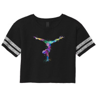 Girl Gymnastics Handstand Watercolor Silhouette Scorecard Crop Tee | Artistshot