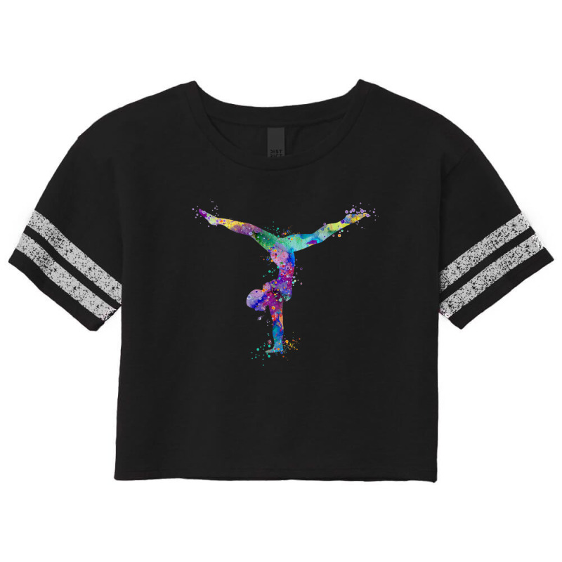 Girl Gymnastics Handstand Watercolor Silhouette Scorecard Crop Tee by LindsayAnnSkog | Artistshot