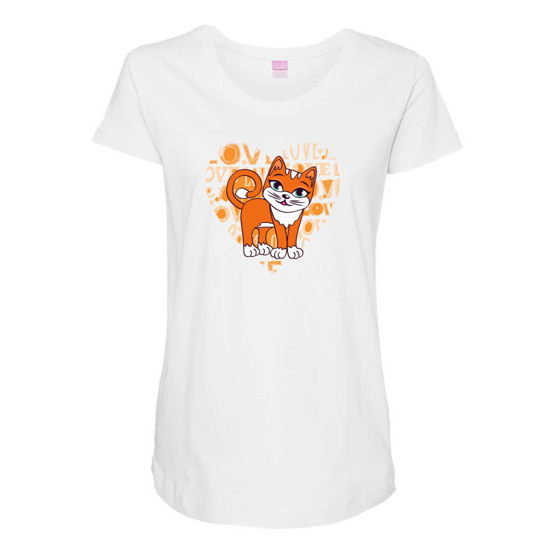 Cat 1 Maternity Scoop Neck T-shirt by First Art | Artistshot