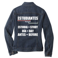 Hot Trend Estudiantes En Espanol Spanish Teacher For Profesor Ladies Denim Jacket | Artistshot