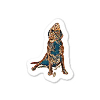 Studio Shot Of Labrador Retriever Sitting On White Background In Army Sticker | Artistshot